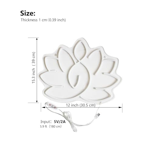 Lotus Meditation Neon Sign - Warm Glow Yoga Room Decor, Zen Wall Art for Home & Spiritual Space，Light Up Wall Art for Home or Yoga Studio,12 * 15.3 inch