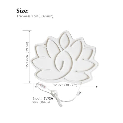 Lotus Meditation Neon Sign - Warm Glow Yoga Room Decor, Zen Wall Art for Home & Spiritual Space，Light Up Wall Art for Home or Yoga Studio,12 * 15.3 inch