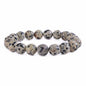 Justinstones Gem Semi Precious Gemstone 10mm Round Beads Stretch Bracelet 7 Inch Unisex - color: Dalmatian Jasper