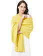 Soft Cashmere Blend Wrap Chic Scarf Stole for Women Wayfarer Travel Extra Large 87"x28" - color: Yellow