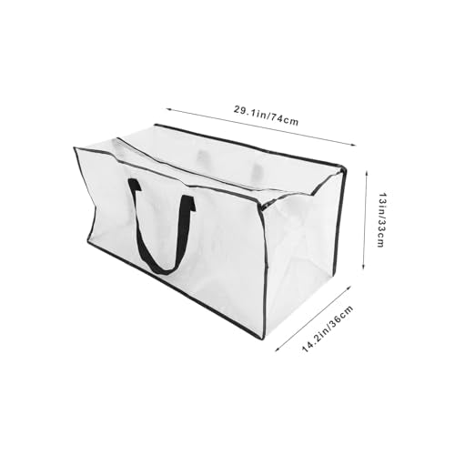 BESTYASH Multi-functional Storage Bag for Clothes Comforters and Blankets Heavy-duty Portable Moving Bag with Zipper and Strong Handles Capacity Semi-transparent Design