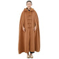 Unisex Hooded Cloak Loose-Fit Meditation Prayer Monk Robe Double Layer Plush Comfortable Warm Monk Clothing - color: Camel, size: Medium