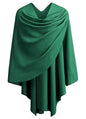 PULI Womens Large Cross Front Poncho Sweater Wrap Topper Knitted Elegant Shawls Cape for Fall Winter - color: 1-sea Green