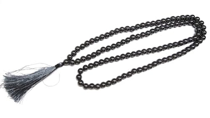 GEMSCITE Japa Mala 108 Prayer Beads Perfect for Meditation Spiritual Mala Necklace & Wrist Mala Bracelet - color: Hematite, size: Without Knots