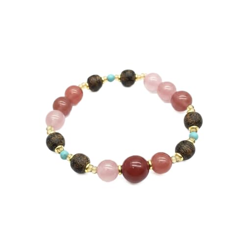Natural Gemstone Bead Bracelet Round Stone Stretch Bracelet Crystal Beaded Bracelet for Women and Men