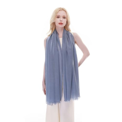RIIQIICHY Scarf for Women Lightweight Solid Color Long Fashion Gauze Scarves Shawl Wrap - color: Dusty Blue