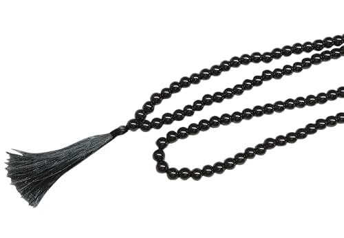 GEMSCITE Japa Mala 108 Prayer Beads Perfect for Meditation Spiritual Mala Necklace & Wrist Mala Bracelet - color: Hematite, size: Without Knots