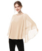 Capes for Womens Casual chiffon shawl Casual Chiffon Cape Sheer shawls and wraps Poncho Capelets Cover Up - color: Champagne