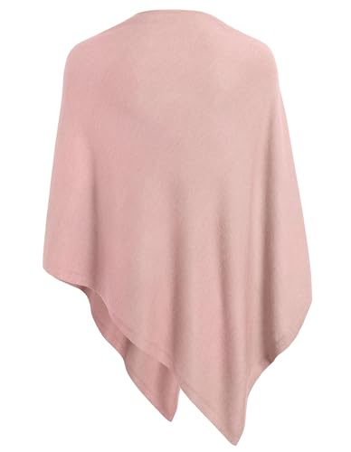 PULI Women's Versatile Knitted Shawls Scarf Poncho Sweater with Buttons Lightweight Spring Summer Fall Wraps - color: A-light Pink