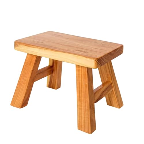 Sturdy Step Stool Footstool Solid Wooden 11 inch for Kids Adults Plant Stand Plant Stand Fishing Stool (Natural), Small - color: Natural