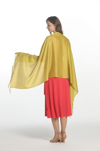 EURKEA Women's Scarf Pashmina Silky Soft Shawls Wraps Stole for Evening, Wedding and Gift - color: Lemon