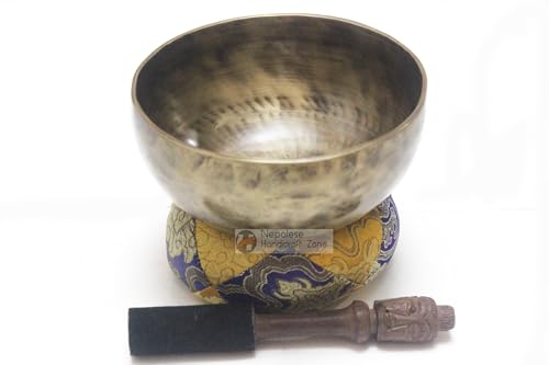 Antique Color Tibetan Handmade Meditation Singing Bowl Sets by Nepalese Handicraft Zone (6")