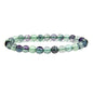 Angelstones Handmade Natural Healing Gemstone 6mm Round Beads Stretch Crystal Bracelet 7 Inch Unisex - color: Clear Green Fluorite