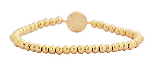 Women Evil Eye Ball chain Elastic bracelet with CZ Cubic Zirconia