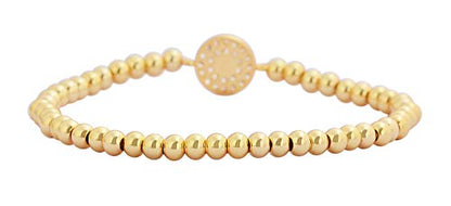 Women Evil Eye Ball chain Elastic bracelet with CZ Cubic Zirconia