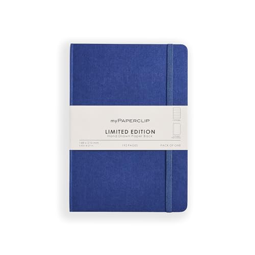 myPAPERCLIP Limited Edition A5 Ruled Notebook | 192 Pages, 100 GSM, Soft Cover, A5 (5.83 × 8.27 in) | Flat Lay | Bookmark & Elastic Closure | Blueberry - color: Blue-Berry, style: Ruled
