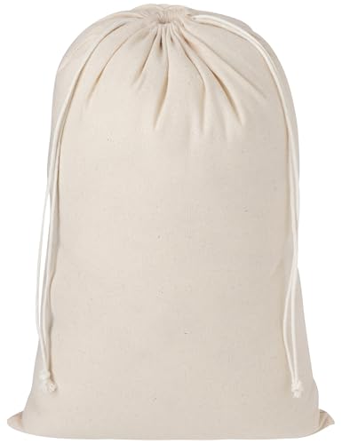 100 Percent Cotton Drawstring Bags, Reusable Quality with Double String, For Pantry Gifts Packing Kitchen Shoes - Pack of 6 (Natural Beige, 10 x 15 Inch) - color: Natural Beige, size: 10 x 15 Inch