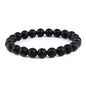 Natural Energy Healing Stone Charm Bracelet 8mm Natural Energy Healing Lava Rock Bracelet - Unisex - color: ZLY-Black scrub