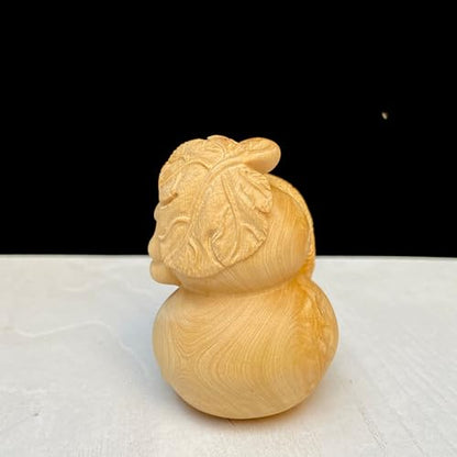 Antique Cucurbits Wooden Statue Accents Zen Meditation Wood Sculpture Decor for Living Room Spa Or Yoga Studio Centerpiece Books Living Room Bedroom Ornament