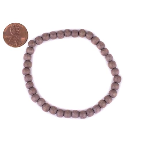 Wood Bead Bracelet - color: Brown, size: Small Beads