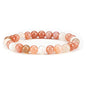 Cherry Tree Collection Gemstone Beaded Stretch Bracelet 8mm Round Beads 7" - color: Multi-Color Moonstone