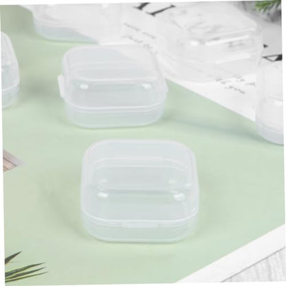 SHERCHPRY Stylish Pp Plastic Storage Boxes 20pcs Jewelry Organizer Desktop Case Home Office School Container (35x35x18mm)