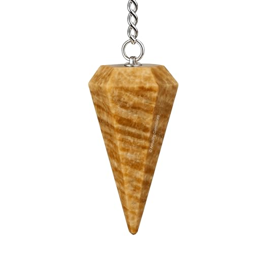 Amazing Gemstone Aragonite Crystal Pendulum for Divination - Certified Dowsing Crystals and Healing Stones for Chakra Balancing and Meditation - Enhance Reiki Spiritual Growth - color: Aragonite