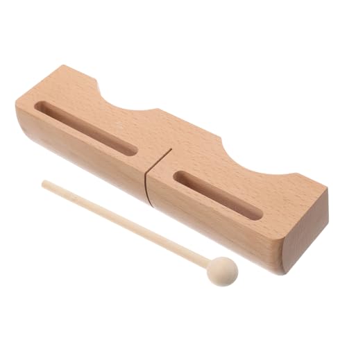 Yardwe Wooden Double Bass Bang Beech Rhythm Block Mallet Percussion Block Professional Musical Instrument for Adults