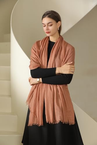 Pashmina Shawl Party Wraps Evening Dress Bridesmaid Long Cotton Scarves for Wedding - color: Rusty Red 15