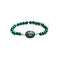 Da Piao Liang Malachite Om Yoga Bracelet - Green Beaded Meditation Jewelry For Women, Elastic Spiritual Gemstone Bracelet