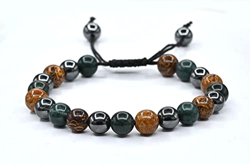 Amazing Gemstone Bracelet for Pregnant Mom Daughter - Hematite Mariyam Jasper Bloodstone Bracelet Set for Men Women Healing Calming Anxiety Stress Relief Gift Pulseras Para Hombres Mujer (Adjustable) - color: Pregnancy