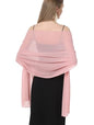 Chiffon Shawls and Wraps for Evening Dresses Women Elegant Soft Scarf Bridal Scarve Wedding Stole - color: Blush, size: One Size