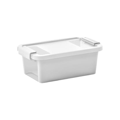 Curver Set of 4 VersaBox Plastic Organization and Storage Box with Secure Latching Lid, White - size: XS & Small