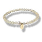 Morchic 4mm Natural Gemstone Beads Stretch Bracelet for Women, With Freshwater Pearls, Energy Gem Birthday Gift for Her 7.2” - color: Yellow