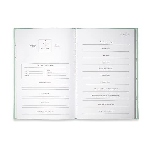 Promptly Journals, A Complete Childhood History: From Pregnancy to 18 Years Old (Aloe Green, Leatherette) | Baby Book and Pregnancy Journal | Baby Memory Book - color: Aloe