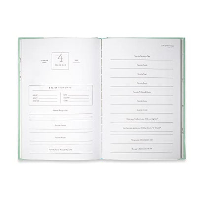 Promptly Journals, A Complete Childhood History: From Pregnancy to 18 Years Old (Aloe Green, Leatherette) | Baby Book and Pregnancy Journal | Baby Memory Book - color: Aloe