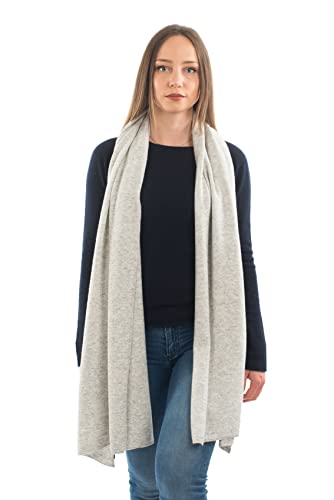 Dalle Piane Cashmere Womens Wool Cashmere Blend Stole Soft Italian Shawl Wrap for Wedding Evening Gift Made in Italy - color: Grey