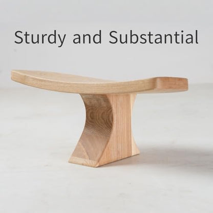 Seiza stool，Kneeling stool for meditation，Single Pedestal Meditation Stool for Ankle Space, Solid Ash Wood Ergonomic Seiza Chair for Yoga & Zen, Posture Support Seat, No Assembly Meditation Bench