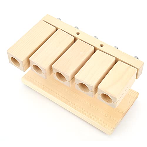 Wood Percussion Block, 5-Tone Rhythm with Hammer Maple Instrument, Latin Percussion for Music Educators Opera Performers Home Practice Professional Studios