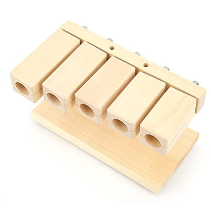 Wood Percussion Block, 5-Tone Rhythm with Hammer Maple Instrument, Latin Percussion for Music Educators Opera Performers Home Practice Professional Studios