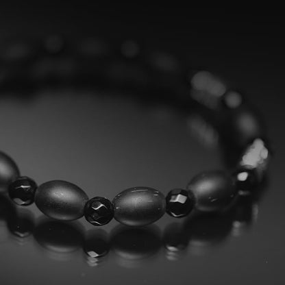 Tigranes Premium Natural Stone Bracelet Collection – Handmade Gemstone Jewelry in Luxury Branded Gift Box - style: Matte Onyx