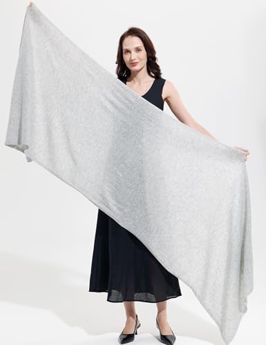 Soft Cashmere Blend Wrap Chic Scarf Stole for Women Wayfarer Travel Extra Large 87"x28" - color: Grey