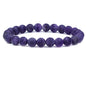 Keleny Gem Semi Precious Gemstones 8mm Natural Stone Round Beads Crystal Stretch Bracelets 7 Inch Unisex - color: 8mm Matt Dark Amethyst