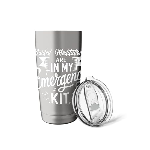 Emergency Kit for Guided Meditations Design Stainless Steel Insulated Tumbler - color: Brushed Steel
