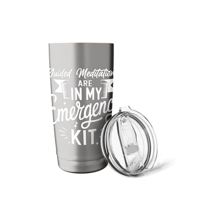 Emergency Kit for Guided Meditations Design Stainless Steel Insulated Tumbler - color: Brushed Steel