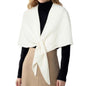 RIIQIICHY Shawl Wrap Women Pashmina Triangle Cape Knit Sweater Scarf for Fall Winter Fashion Accessory - color: Ivory