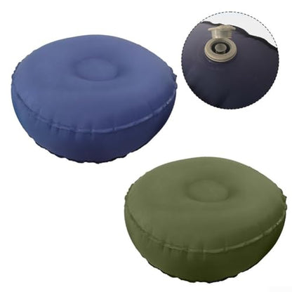 Inflatable Yoga Cushion, Portable Meditation Seat, 40D Nylon, Wear-Resisting, Quick Inflate Valve, 16x16x6 Inch, for Yoga, Fitness, Travel, Camping, (Olive green) - color: Olive green