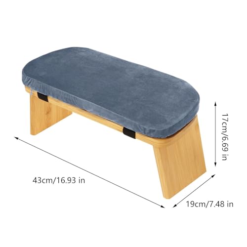 Meditation Bench, Bench for Home, Stable, Stool, Bamboo, Stable for Kneeling Or Sitting, Meditation Stool, Knee Stool, Light Blue