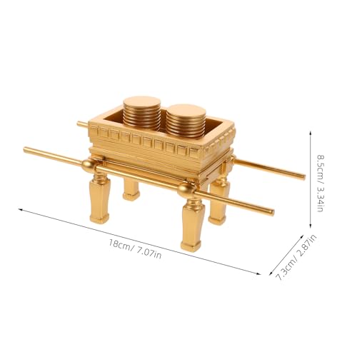 VOSAREA Religious Festival Tabletop Decoration: Golden Miniature Altar - Wealth Blessing Table Centerpiece - Fengshui Housewarming Decor - size: 18.00X8.50X7.30CM