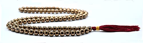 Amazing Gemstone Copper Hematite Mala Beads - 108 Prayer Beads for Meditation and Mindfulness Practice, Handcrafted Mala Beads with Natural Gemstones for Spiritual Healing and Relaxation(Plain) - color: Copper Hematite, style: Plain